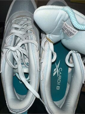 Reebok Cardi B Pale Blue and Teal Lace-Up Sneakers